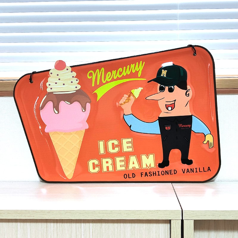 MERCURY（マーキュリー） ブリキ看板 アイスクリーム メタルサイン