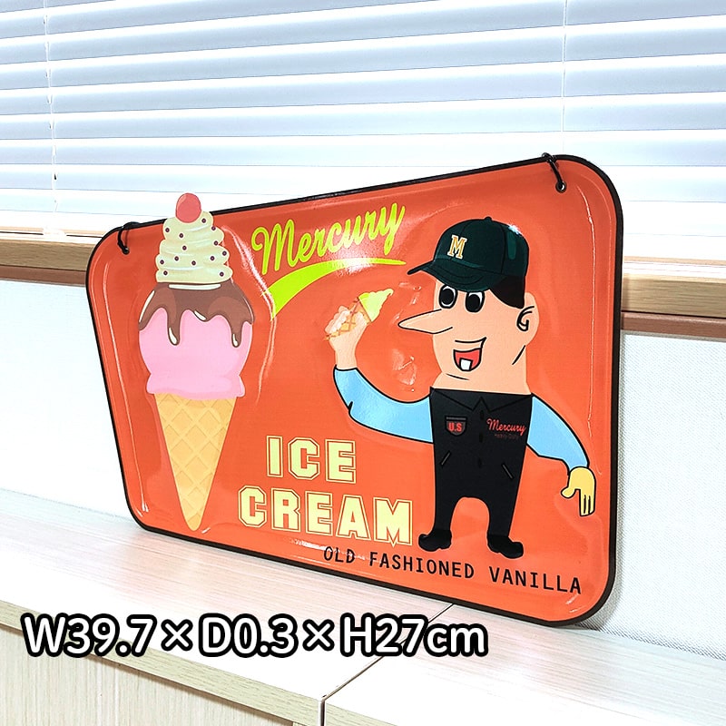 MERCURY（マーキュリー） ブリキ看板 アイスクリーム メタルサイン
