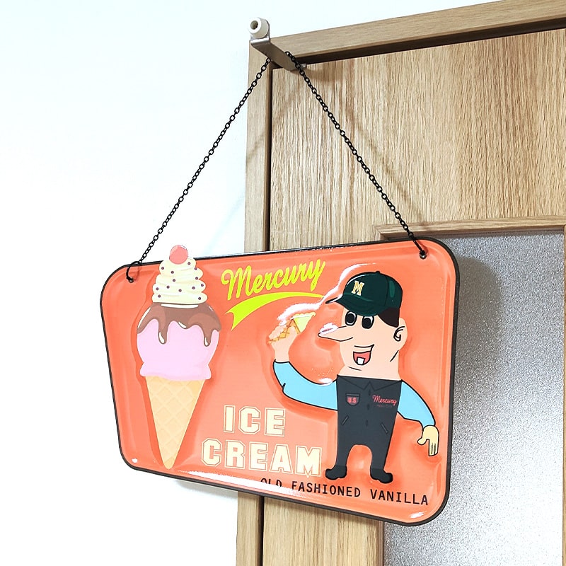 MERCURY（マーキュリー） ブリキ看板 アイスクリーム メタルサイン