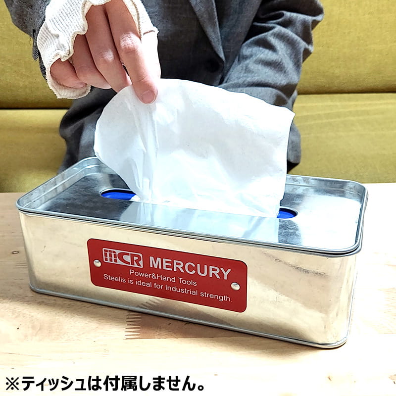 MERCURY（マーキュリー） ブリキ製 ティッシュケース かっこいい
