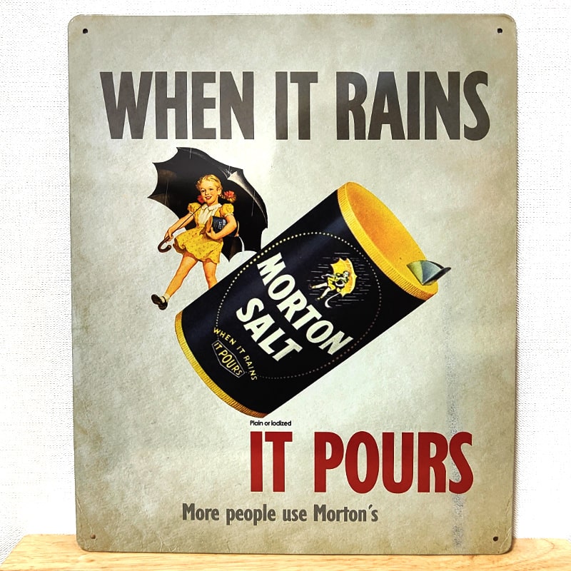 アメリカン レトロ ブリキ看板 アンティーク MortonSalt モートン