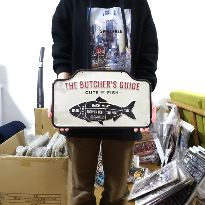 アメリカン レトロ ブリキ看板 ビンテージ CUTS FISH 魚
