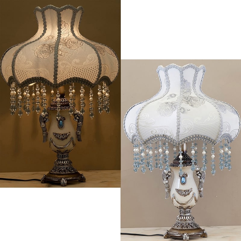 テーブルランプ 美しい LED 置照明 ホワイト ローズ アンティーク