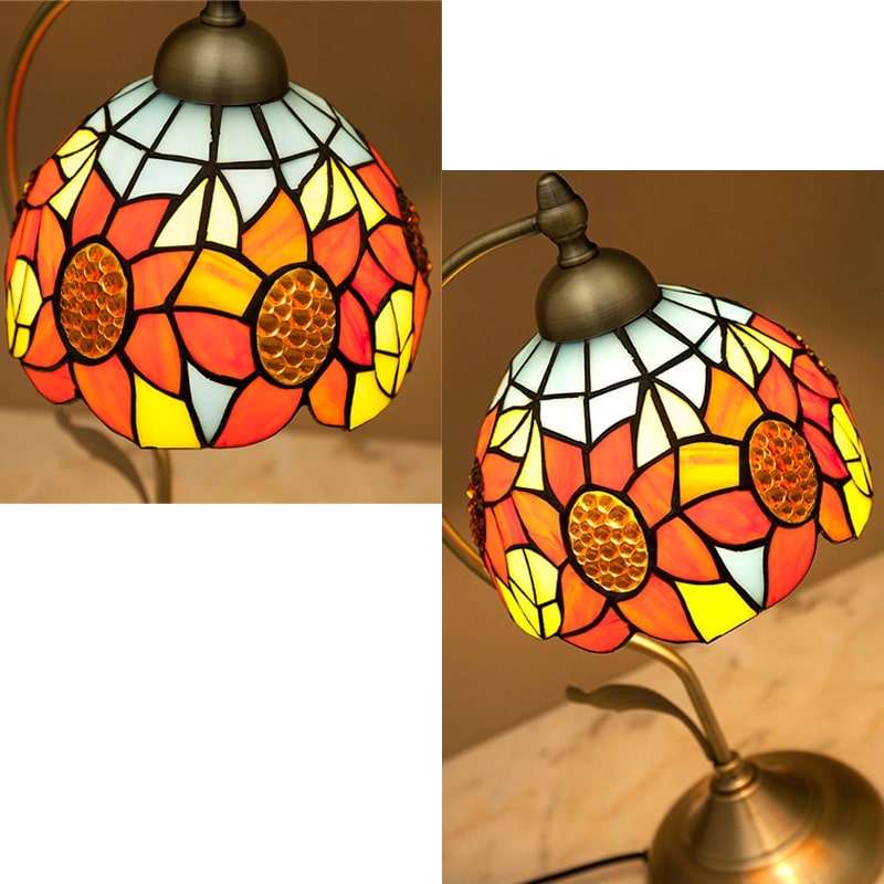 テーブルランプ フラワー おしゃれ ステンドグラス LED ライト お花