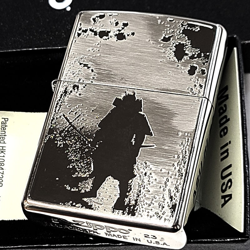 ZIPPO 和柄 武者 ジッポ ライター かっこいい 和風 エッチング彫刻