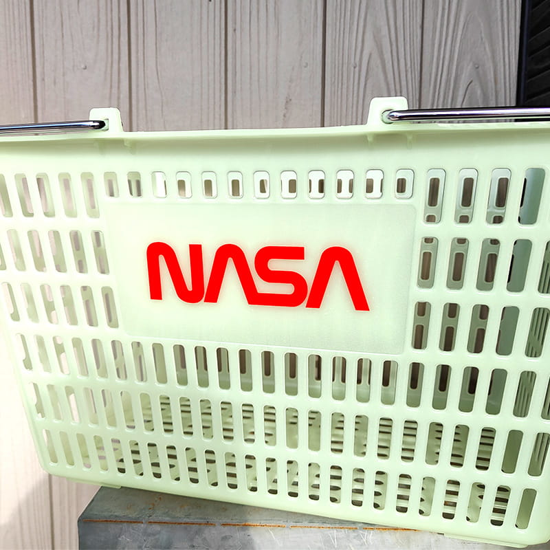NASA 買い物かご ショッピングバスケット 蓄光 レジ かご 光る 大きい