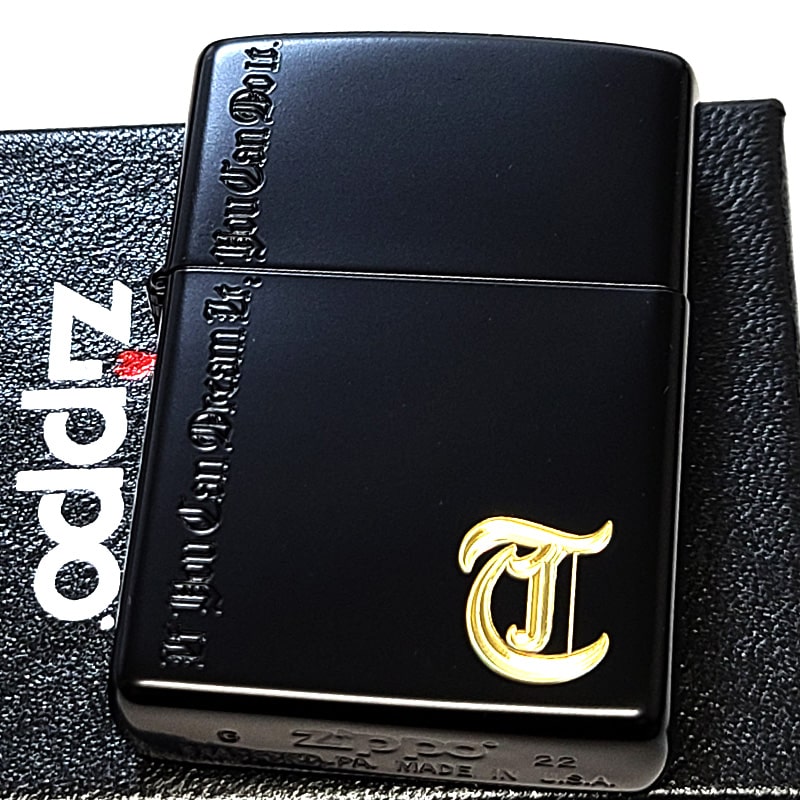 ZIPPO（ジッポー） ライター イニシャル T マットブラック ジッポ