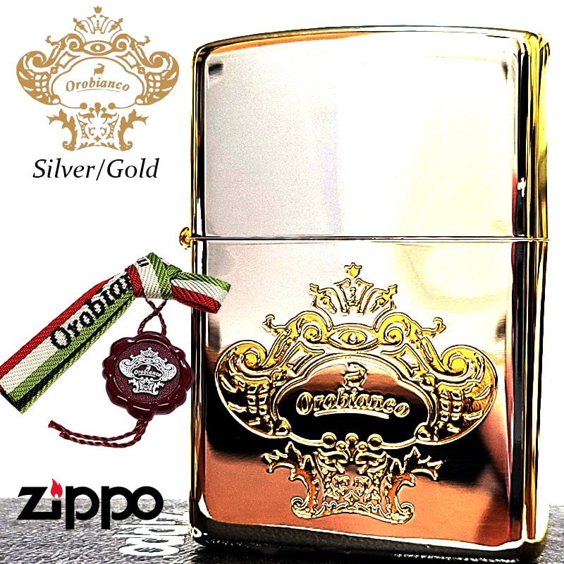 ZIPPO オロビアンコ シルバー＆ゴールド 金銀 ロゴ ブランド