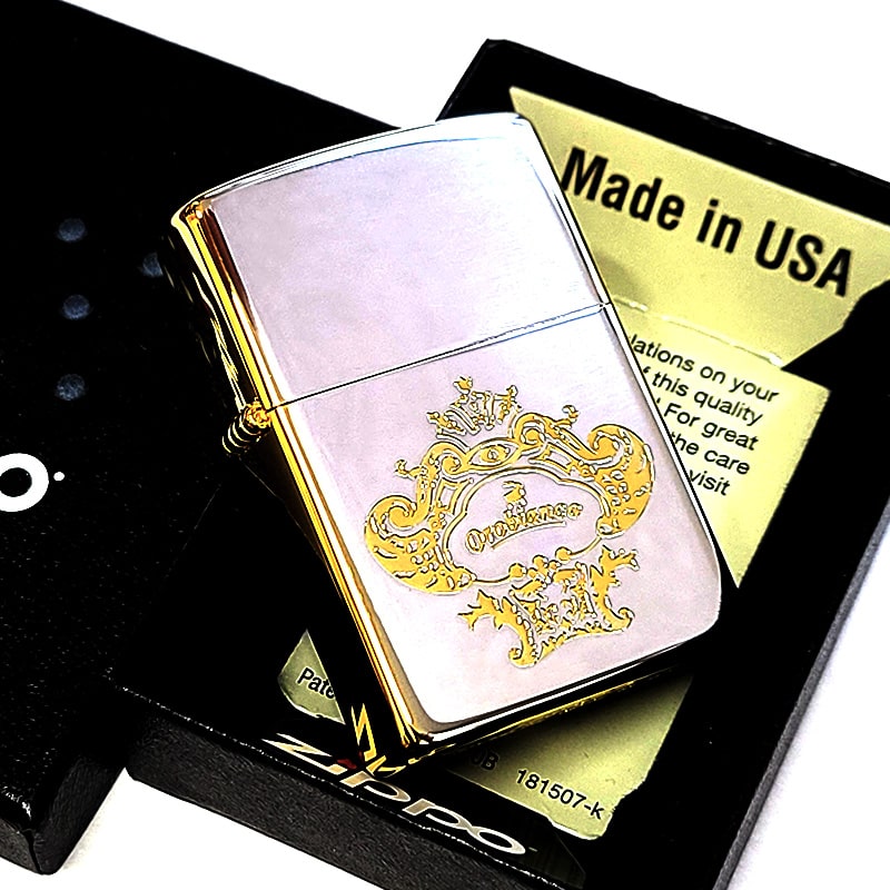 ZIPPO オロビアンコ シルバー＆ゴールド 金銀 ロゴ ブランド