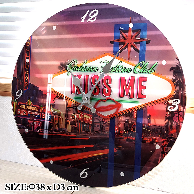 アメリカン レトロ 掛時計 アメリカン ガラス ウォールクロック Club