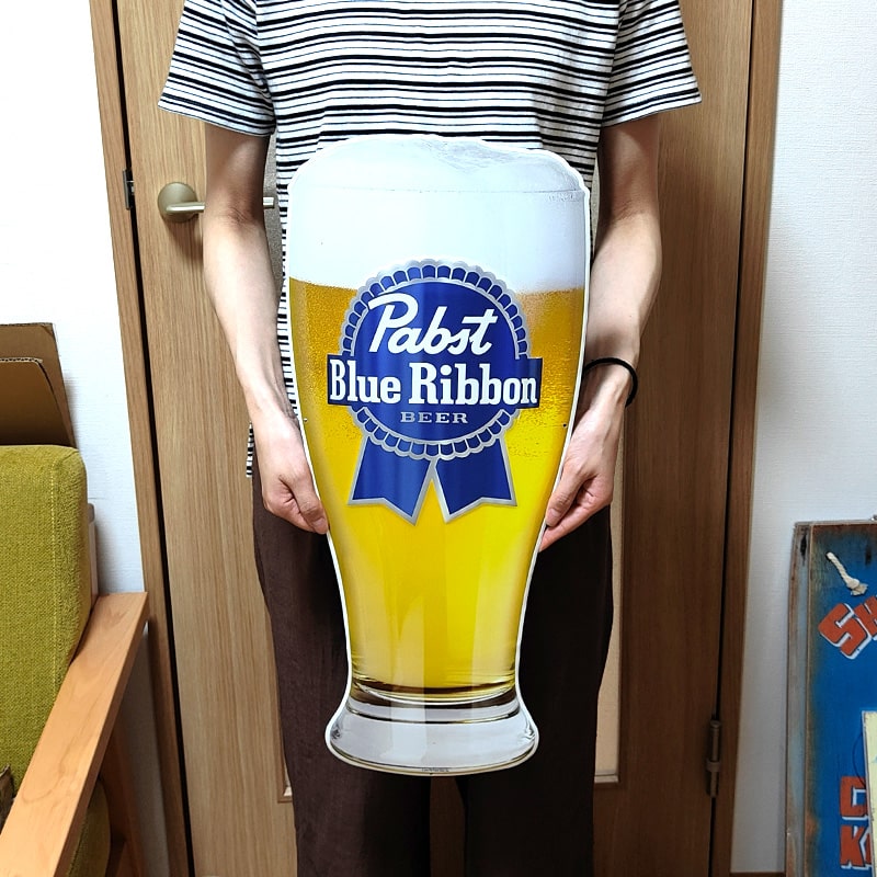 楽天市場】パブストブルーリボン ビール ビアグラス型 大型