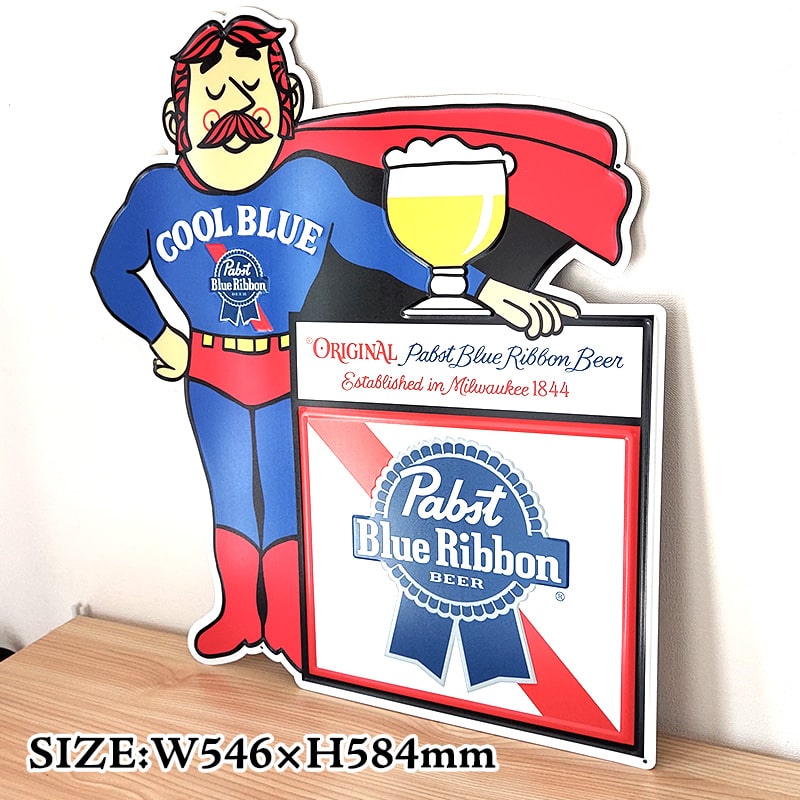 パブストブルーリボン ブリキ看板 ビール アメリカン 雑貨 おしゃれ 壁掛け新品 アメリカン レトロ ブリキ看板 パブストブルーリボン ビール エンボス