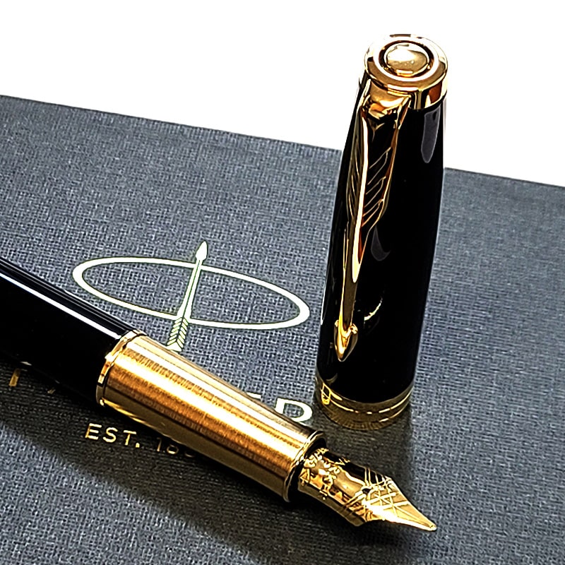 PARKER ブラック万年筆 ゴールド装飾 ソネット 万年筆 パーカー ラックブラック ゴールド 美しい ブランド