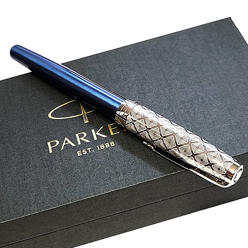 ソネット 万年筆 パーカー プレミアム メタル&ブルー 高級 ブランド