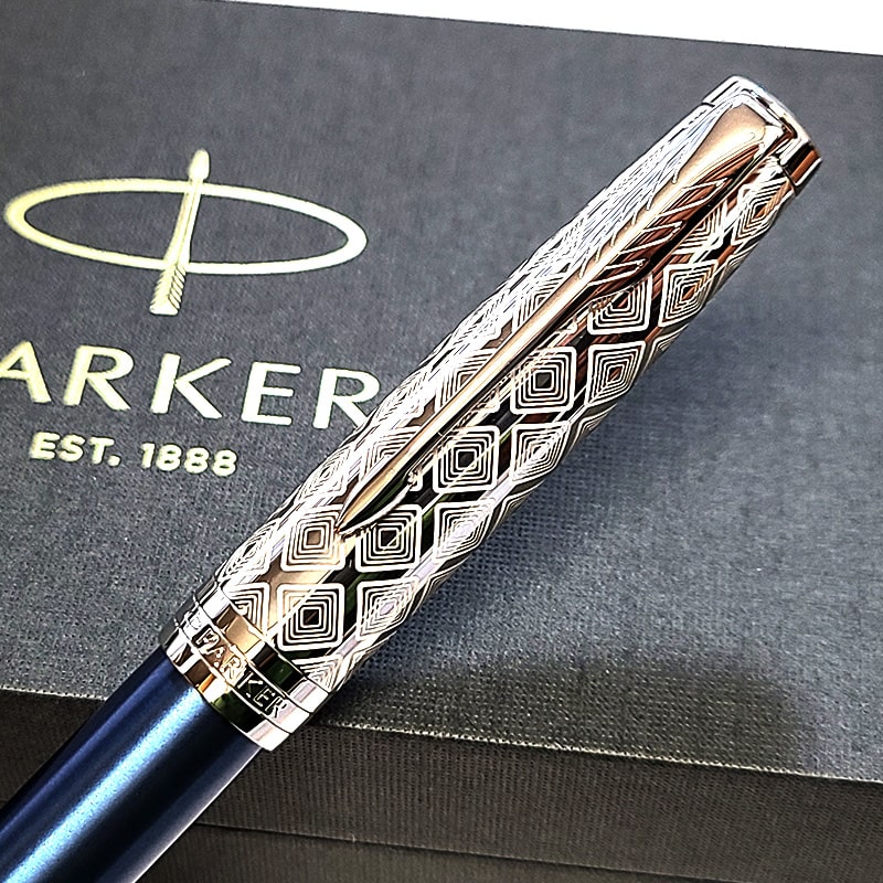 ソネット 万年筆 パーカー プレミアム メタル&ブルー 高級 ブランド