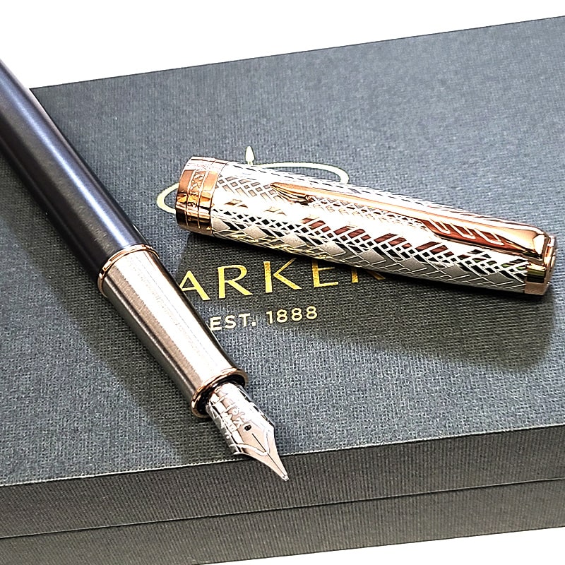 ソネット PAKER 万年筆 プレミアム メタル&グレイ パーカー ピンク