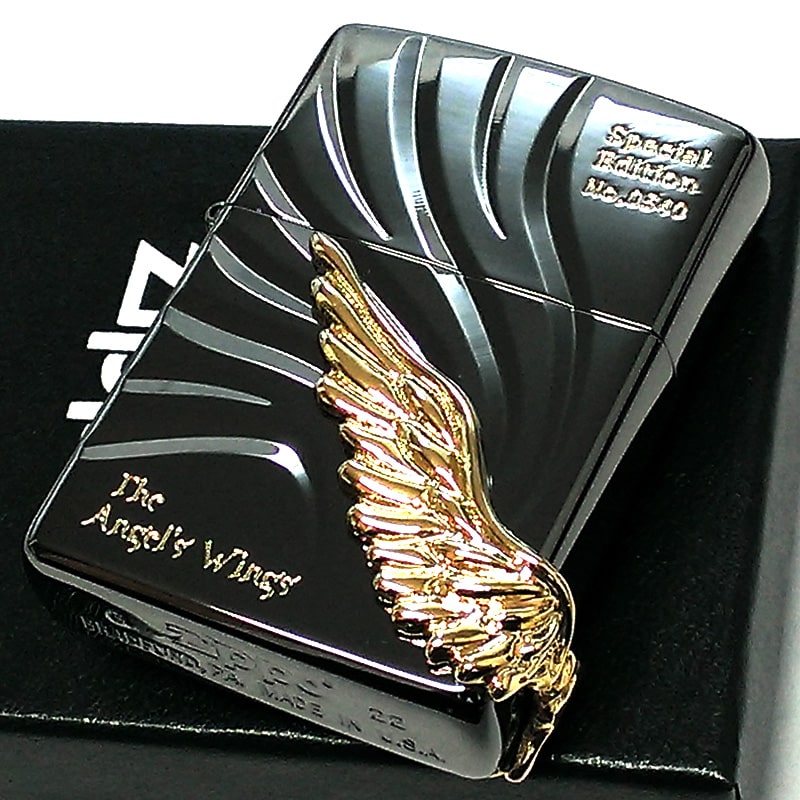 ZIPPO ライター エンジェルウイング 限定 天使の羽 ブラック 