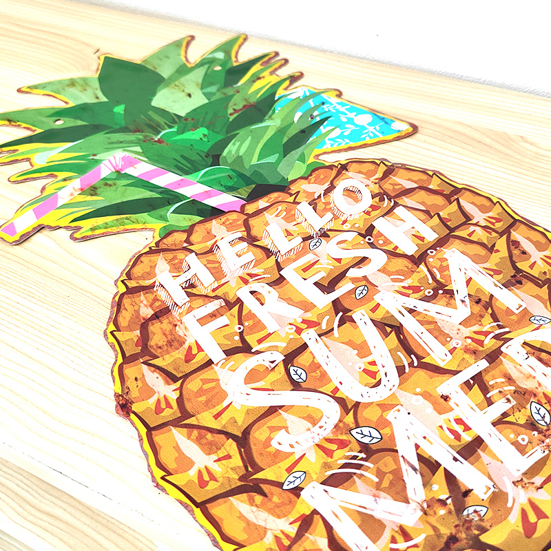 アメリカン レトロ ブリキ看板 ビンテージ Pineapple Summer