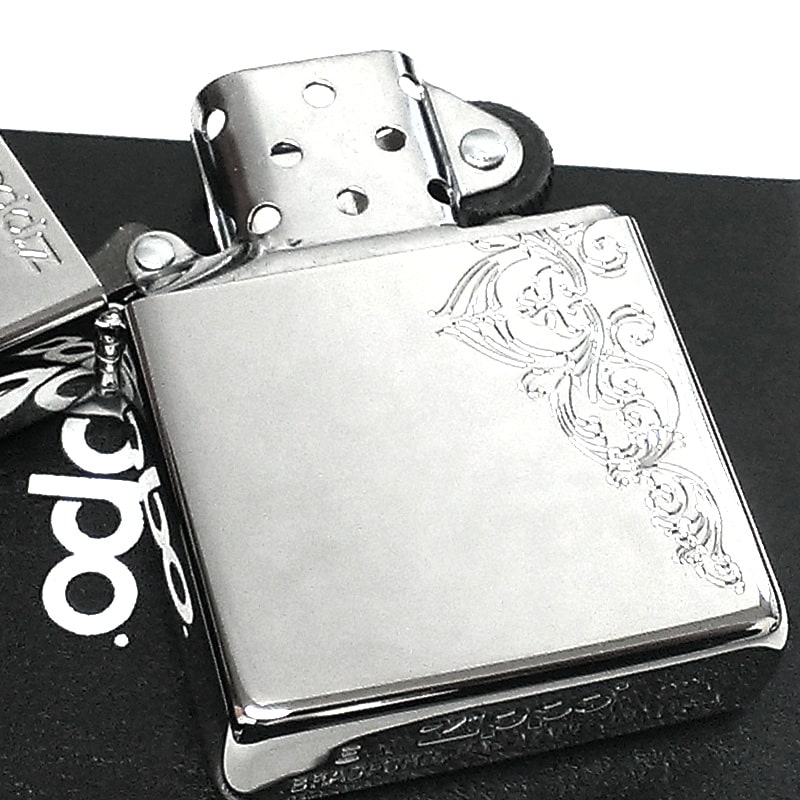 ZIPPO ライター プラチナアラベスク ジッポ 鏡面シルバー