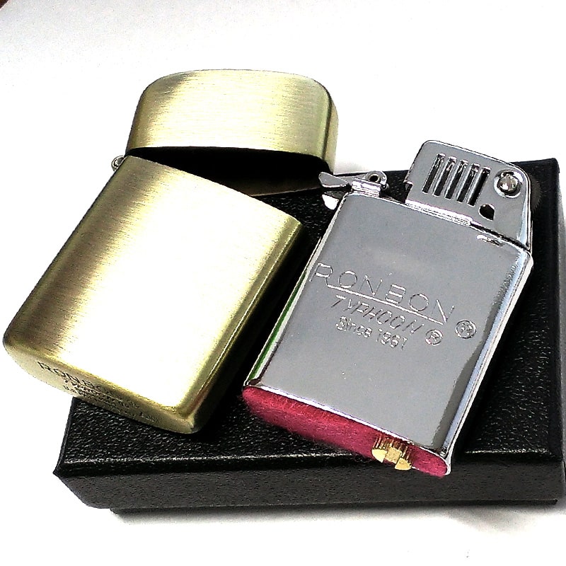RONSON オイルライター ロンソン タイフーン 金 ブラス古美