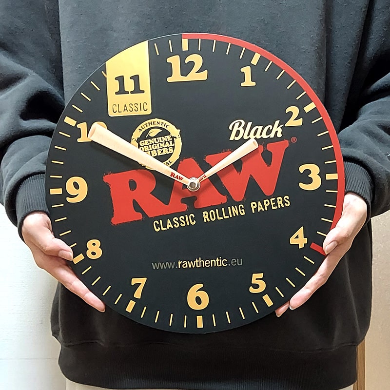 アメリカン レトロ RAW 掛時計 クロック ブラックゴールド インテリア