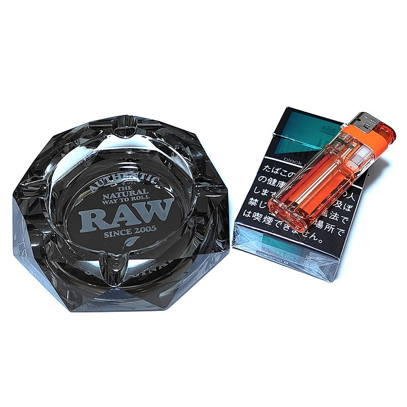 卓上灰皿 おしゃれ RAW ダークサイド グラスアシュトレー ガラス灰皿