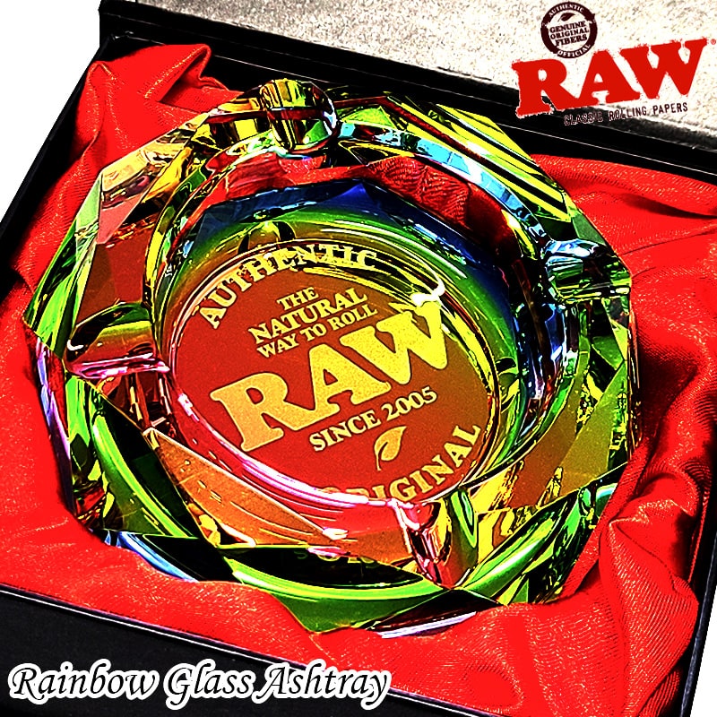 卓上灰皿 RAW レインボー グラスアシュトレー ガラス灰皿 おしゃれ