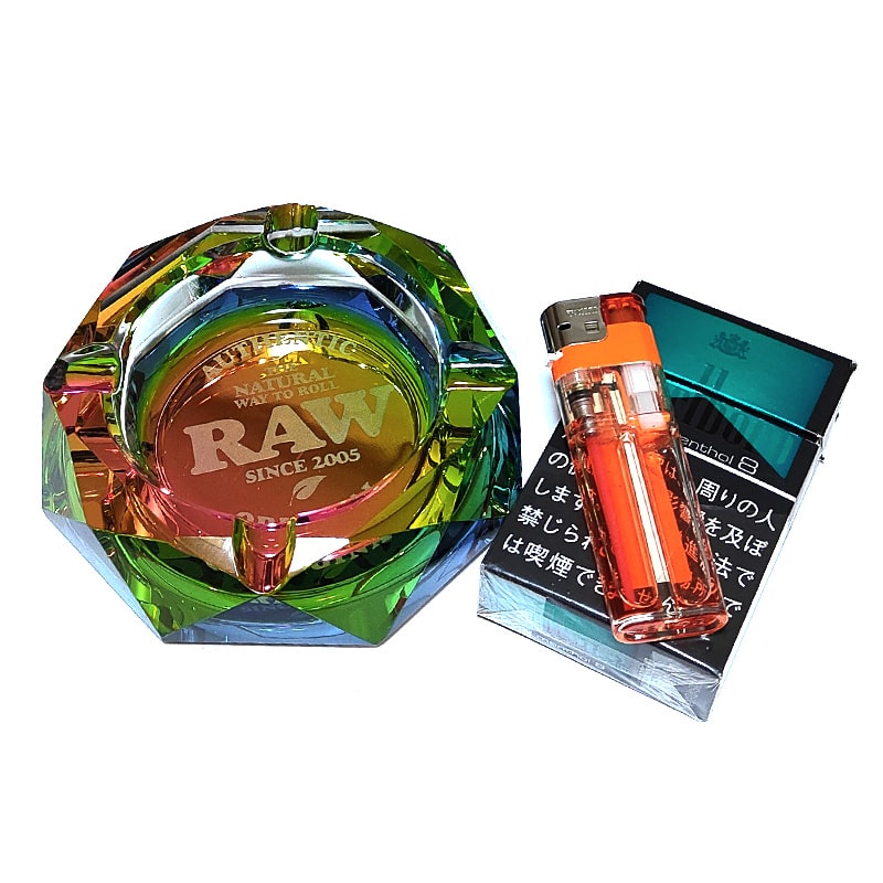 【限定生産品】　RAWクリスタルアシュトレー　卓上灰皿 卓上灰皿 RAW グラスパックアシュトレー ガラス灰皿 おしゃれ