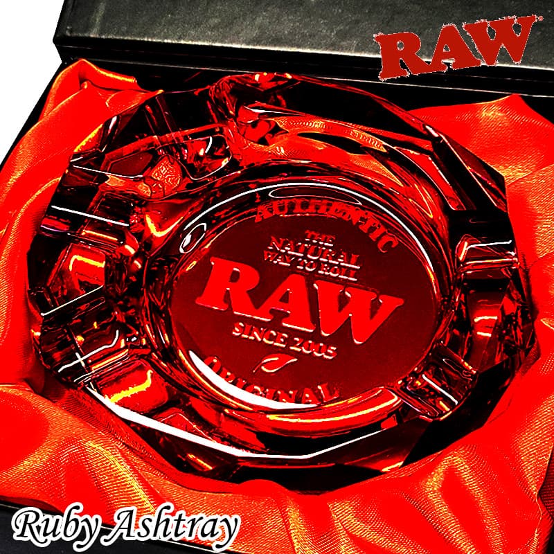 FLAVIA   フラビア　灰皿　イタリア製　赤 卓上灰皿 おしゃれ RAW ルビー アシュトレー ガラス灰皿 かっこいい