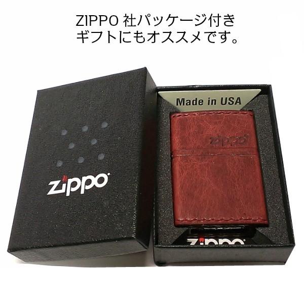 ZIPPO（ジッポー） ライター 本革巻き ジッポ ダメージ加工 レッド 赤 