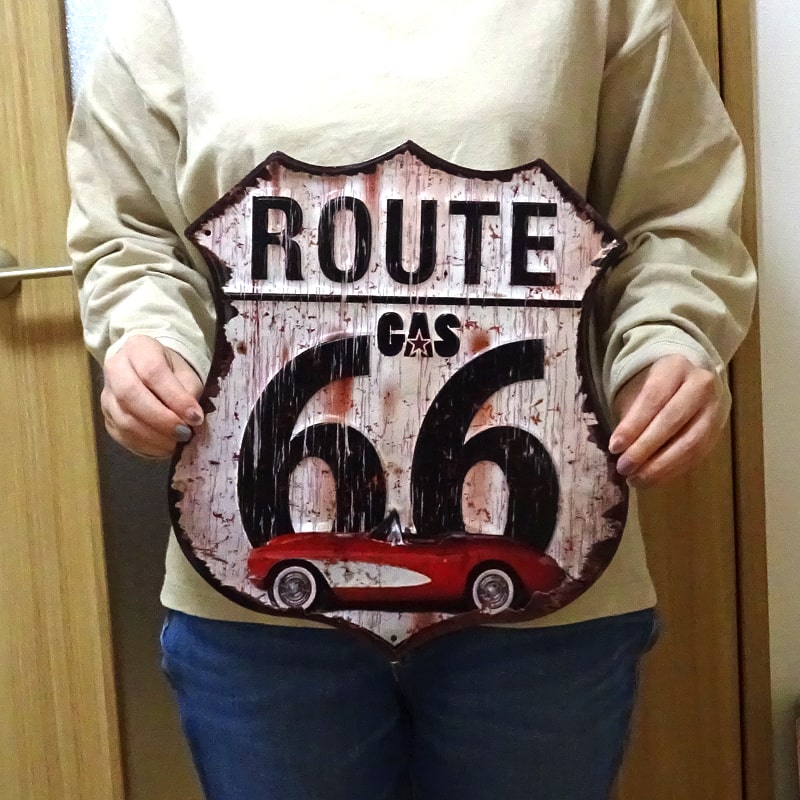 Garage（ガラージ） ブリキ看板 ルート66 ガソリン アンティーク