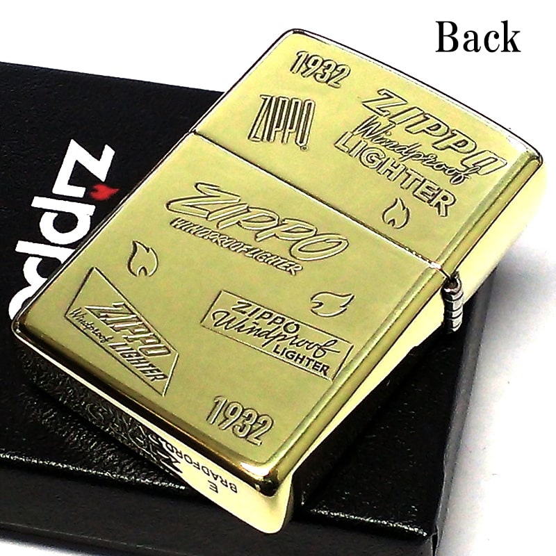 ZIPPO ロゴ ジッポー ライター ゴールド 両面加工 かっこいい