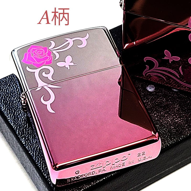 ZIPPO（ジッポー） ライター ローズ＆バタフライ ジッポ ピンク