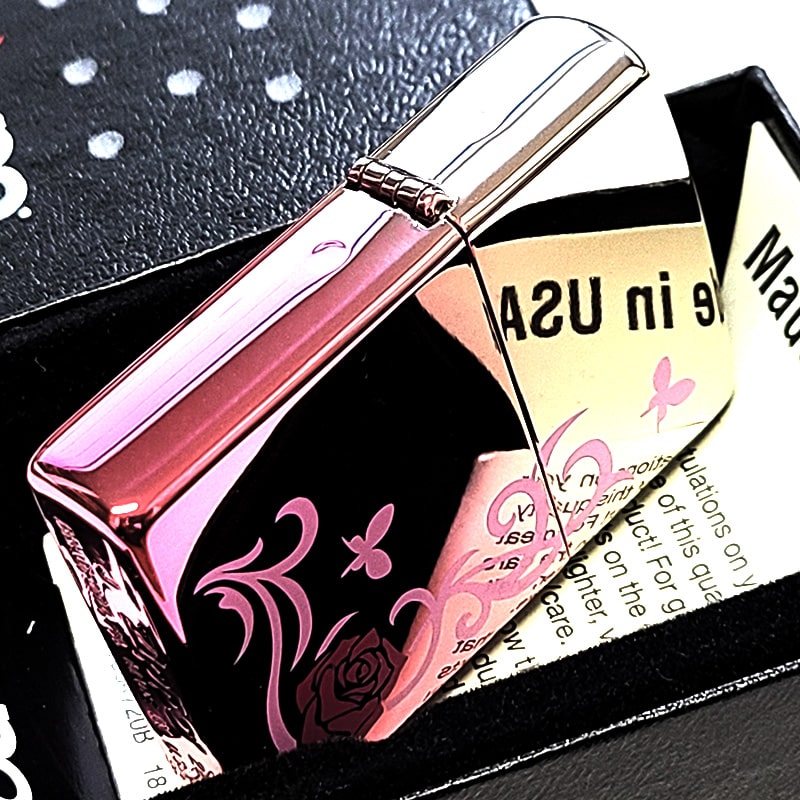 ZIPPO（ジッポー） ライター ローズ＆バタフライ ジッポ ピンク