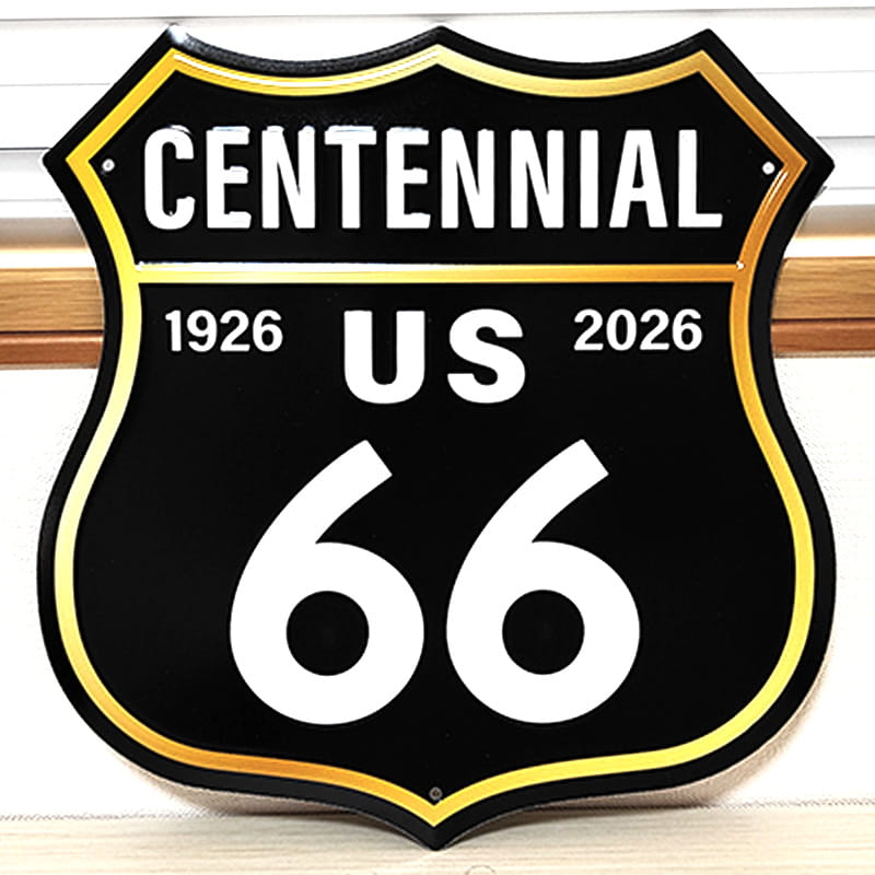 アメリカン レトロ ブリキ看板 ROUTE66 開通100周年 限定 ティンサイン