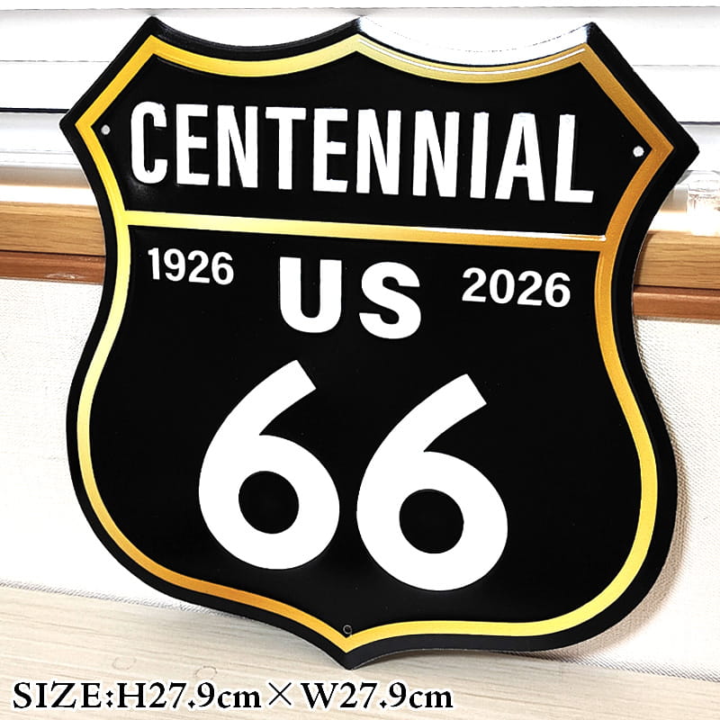 アメリカン レトロ ブリキ看板 ROUTE66 開通100周年 限定 ティンサイン