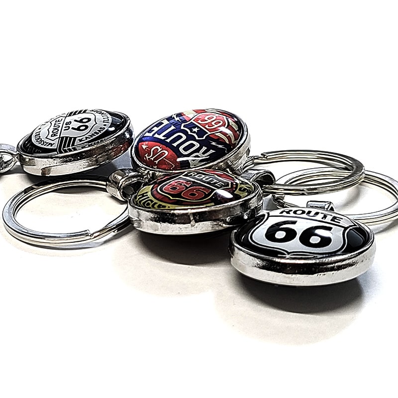 アメリカン レトロ キーホルダー ルート66 おしゃれ 選べる キーリング