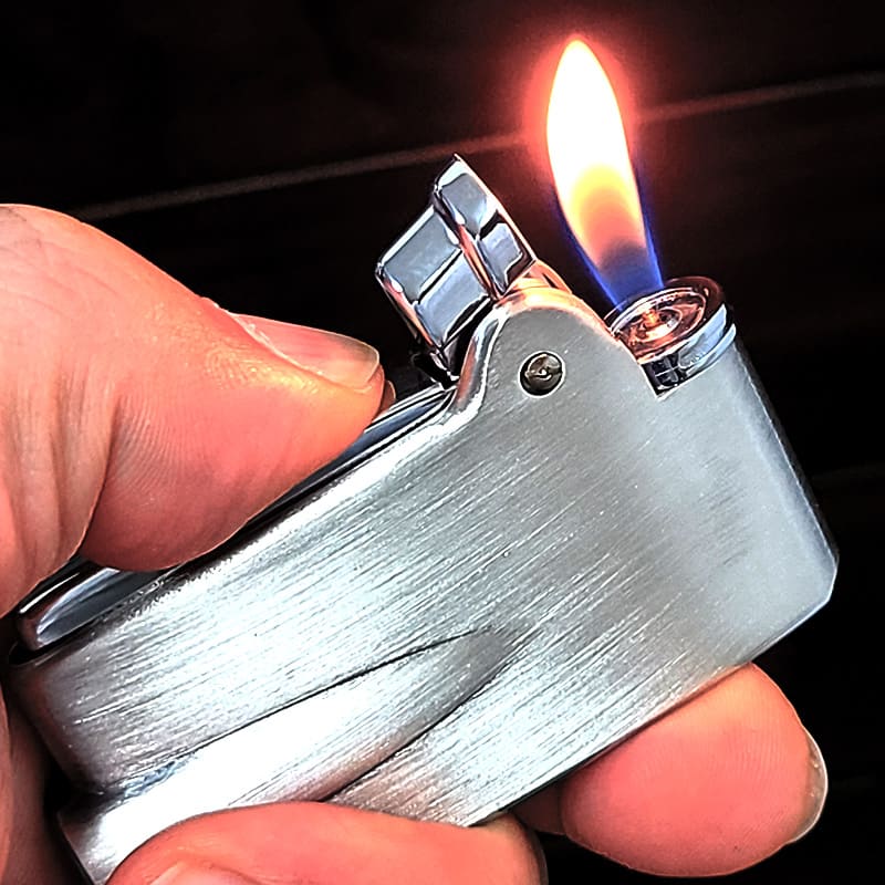 Ronson アンティークライター 茶色と銀色のストライプ Ronson アンティークライター 茶色と銀色のストライプ