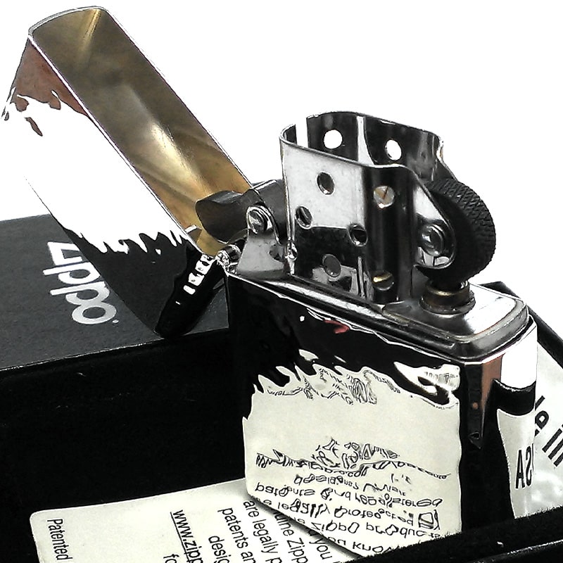 Zippo ライター 銀いぶしメッキ　リューター彫刻両面　新品未使用　オマケ付 Amazon.co.jp: Zippo 両面リュータープラチナメッキ (両面加工
