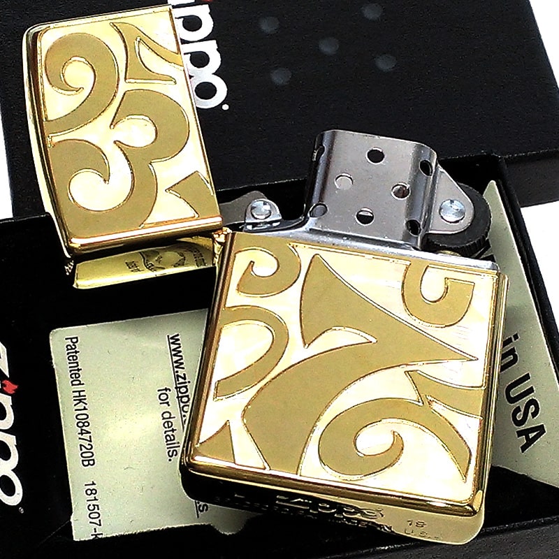 ZIPPO ライター シェルダイアル ゴールド 天然貝象嵌 美しい ジッポ