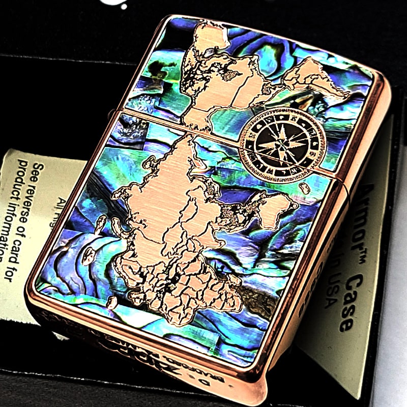 ZIPPO ライター アーマー ジッポ シェルワールドマップ おしゃれ
