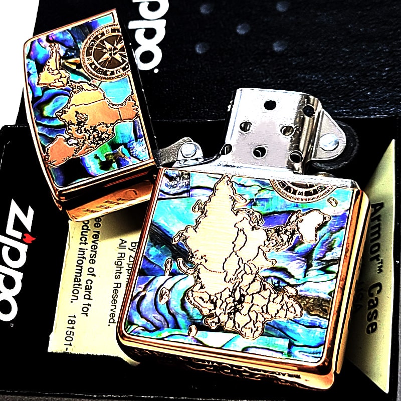ZIPPO ライター アーマー ジッポ シェルワールドマップ おしゃれ