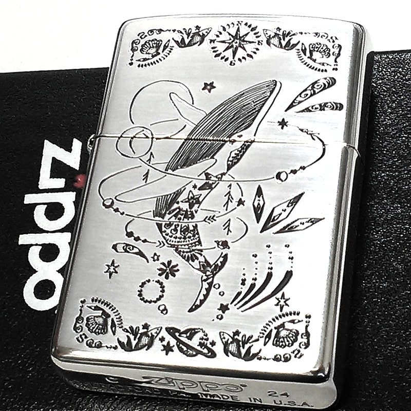 ZIPPO くじら 彫刻 銀いぶし ジッポ ライター かわいい シルバー