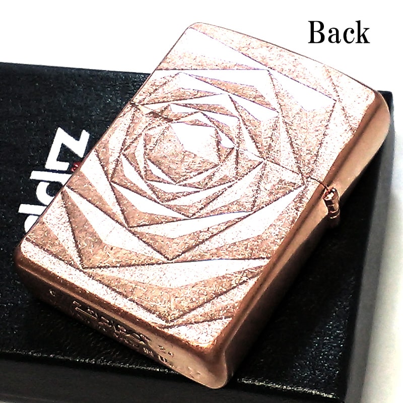 ZIPPO アーマー おしゃれ ローズ ジッポ ライター 薔薇 彫刻 カッパーバレル 両面加工 Shimmer Rose レディース メンズ ギフト