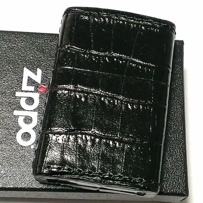 ZIPPO（ジッポー） ライター 本牛革巻き ジッポ クロコダイル型押し