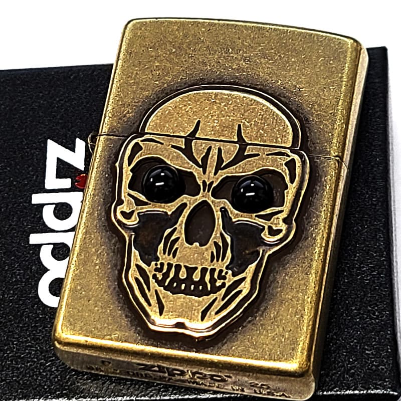ZIPPO（ジッポー） ライター ビッグメタル スカル＆オニキス ジッポ