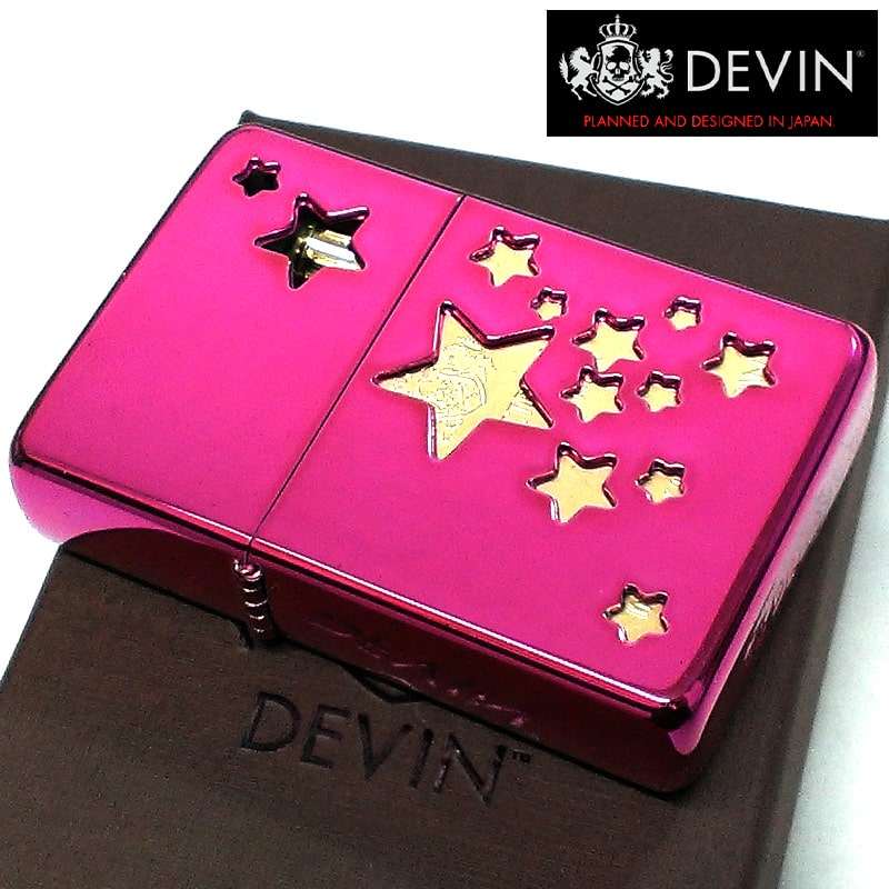 DEVIN ガス注入式 ターボフレームライター スケルトンスター ヴァイオレット 星 日本製 ピンク 可愛い おしゃれ かっこいい メンズ