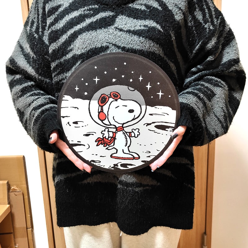 SNOOPY（スヌーピー） ブリキ看板 かわいい ラウンドメタルサイン