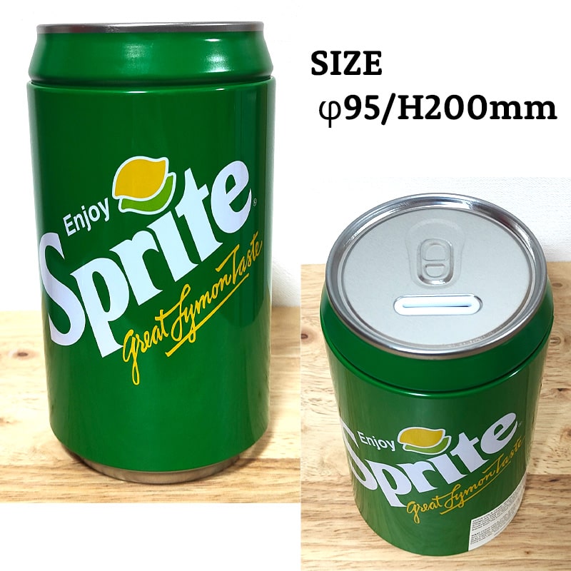 アメリカン レトロ 缶バンク スプライト グリーン 貯金箱 アメリカン