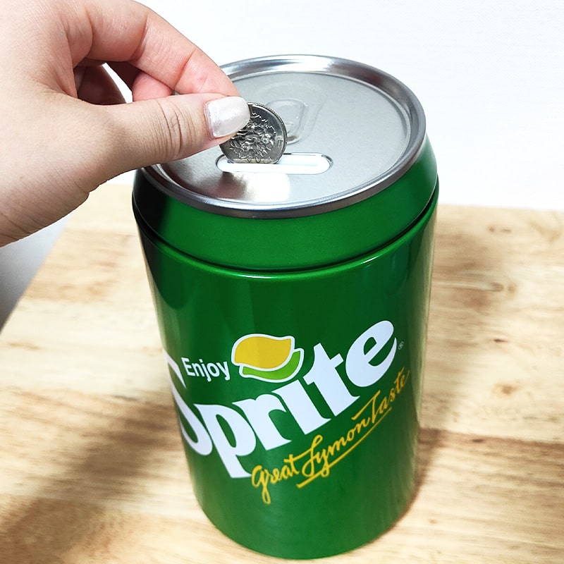 yuupapa 5点　ティン缶　小物入れ　グリーン　ブラック リボン アメリカン レトロ 缶バンク スプライト グリーン 貯金箱 アメリカン